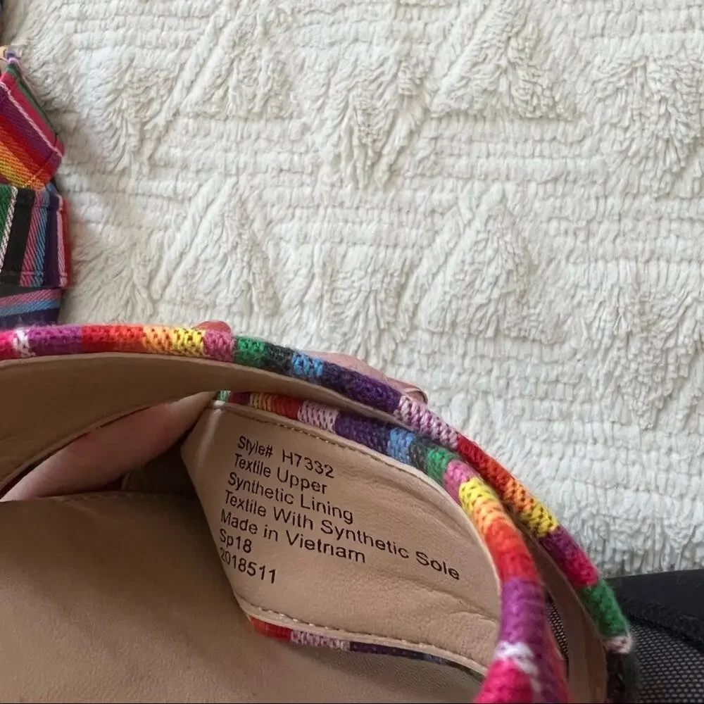 J. Crew Multistripe Cora Crisscross Slip On Sandals